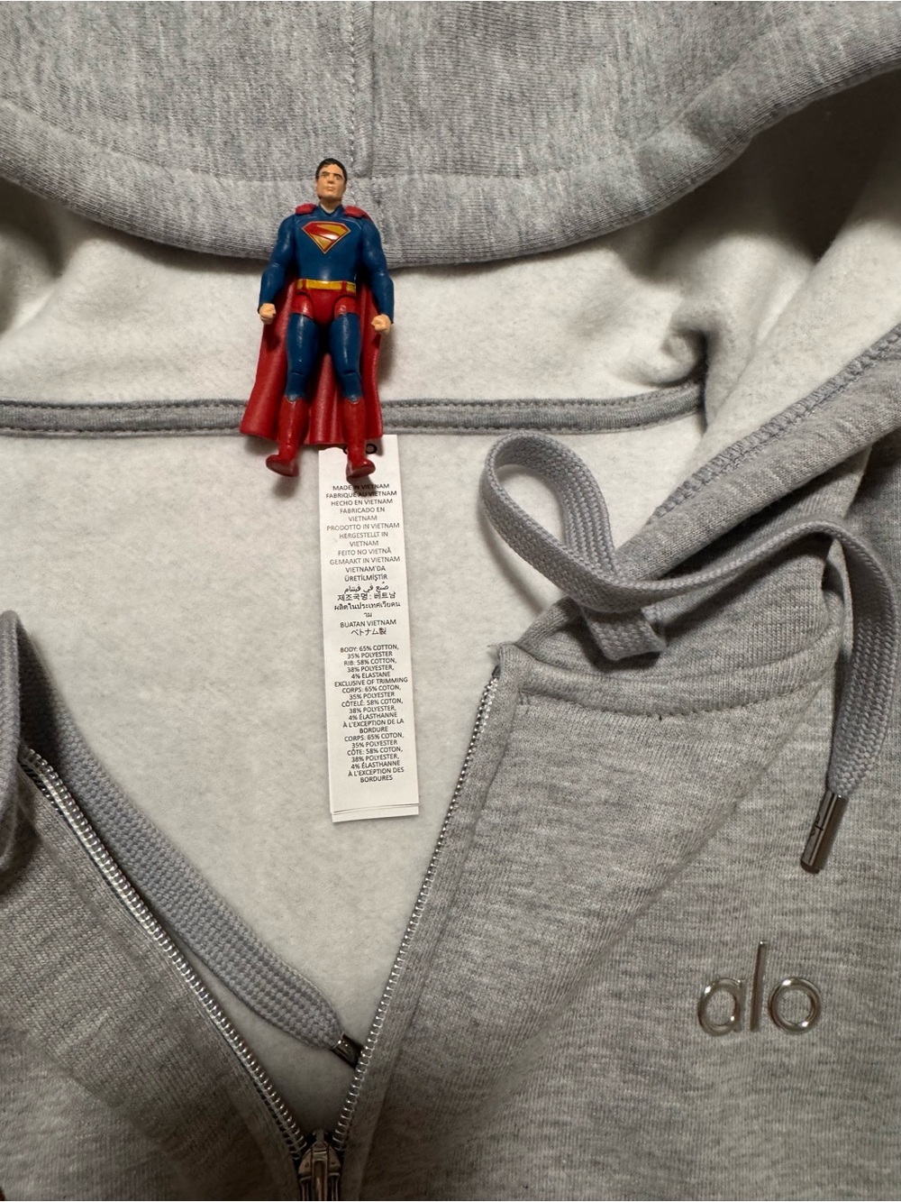 Alo Women’s Gray Zip-Up Hoodie Sweater - Picture 3 of 5